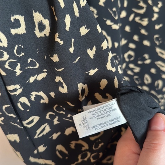 Simons Black & Tan Animal Print Chiffon Dress - Picture 11 of 11